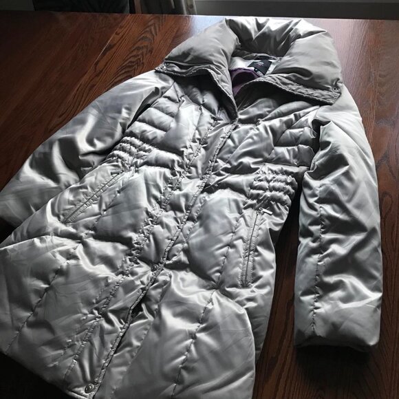 Gorgeous Utex Champagne Silver Goose Down Puffer Coat - Picture 4 of 12